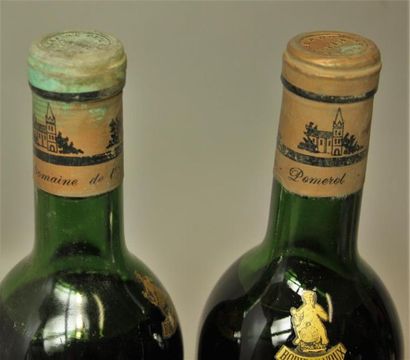 null 2 bouteilles DOMAINE DE L'EGLISE - Pomerol 1966.
Etiquettes tachées, abimées,...