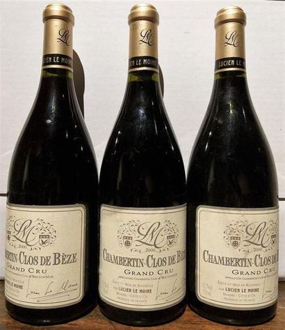 null 3 bouteilles CHAMBERTIN Grand cru "CLOS DE BÈZE" - LUCIEN LE MOINE 2000.
Etiquettes...