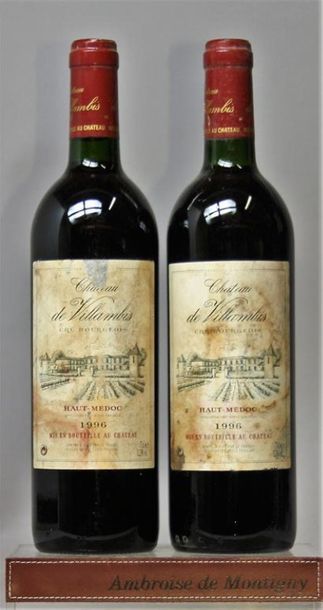 null 2 bouteilles CHÂTEAU DE VILLAMBIS - Haut Médoc 1996.
Etiquettes tachées, abimées,...