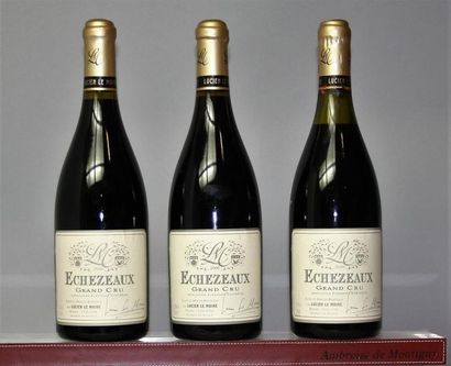 null 3 bouteilles ECHEZEAUX Grand cru- LUCIEN LE MOINE 2000.
Un niveau à 3,4cm. 
Contre...