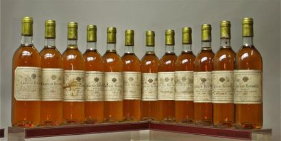 null 12 bouteilles CHÂTEAU ROUMIEU - Barsac 1985.
Etiquettes tachées, abimées, 3...