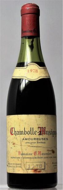 null 1 bouteille CHAMBOLLE MUSIGNY 1er cru "Les Amoureuses" - G. ROUMIER, 1978.	
Étiquette...