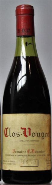 null 1 bouteille CLOS DE VOUGEOT Grand cru - G. ROUMIER 1978. 
Etiquette légèrement...