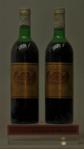 null 2 bouteilles CHÂTEAU BATAILLEY - 5é GCC Pauillac 1979.
Etiquettes légèrement...