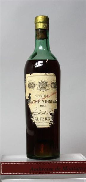 null 1 bouteille CHÂTEAU RAYNE VIGNEAU - 1er CC Sauternes 1941.
Etiquette abimée,...