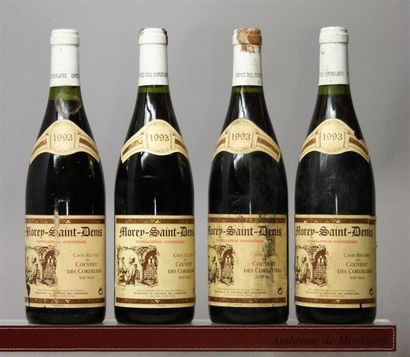 null 4 bouteilles MOREY St. DENIS - COUVENT DES CORDELIERS 1993.
Etiquettes tachées,...