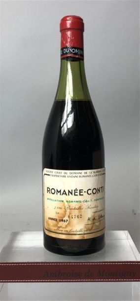 null 1 bouteille LA ROMANEE CONTI Grand cru 1967 - Domaine de la Romanée Conti.
Etiquette...