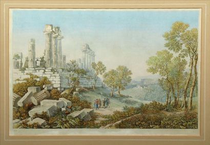  [Italie] [Sicile]. CASSAS (Louis-François, 1756-1827). Ruines du temple de Junon...