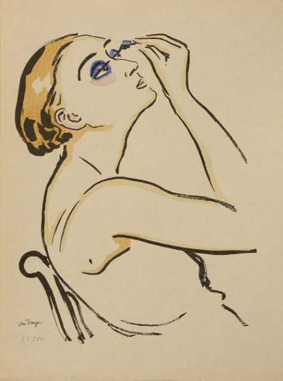 Kees VAN DONGEN (1877-1968).
Le rimmel, 1920.
Lithographie...