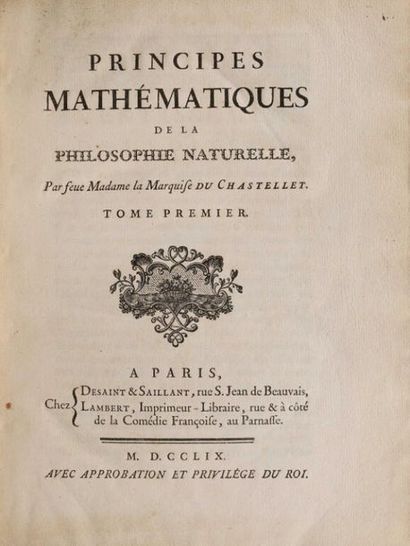 null [NEWTON (Isaac)] ; DU CHATELET (Émilie). Principes mathématiques de la philosophie...