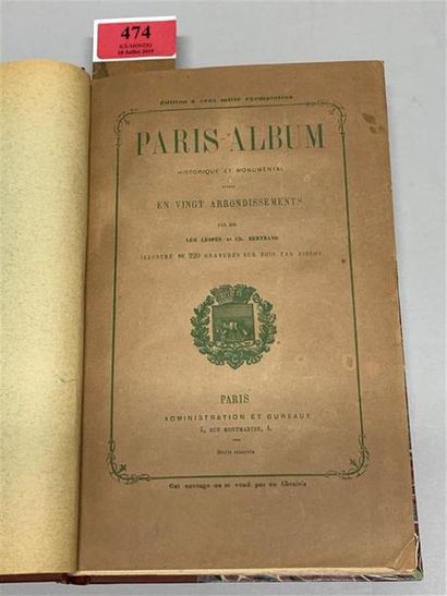 null * [Paris]. LESPES, BERTRAND. Paris-Album. Paris, s.d. (vers 1850). In-8, demi-percaline...