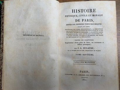 null [Paris]. DULAURE (Jacques Antoine). Histoire physique civile et morale de Paris,...