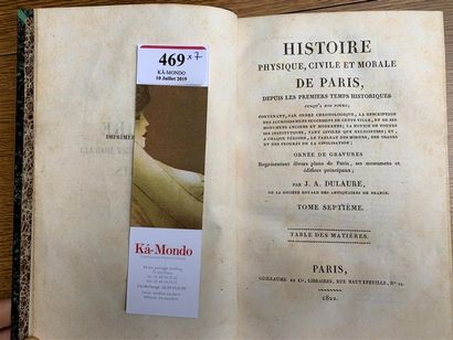null [Paris]. DULAURE (Jacques Antoine). Histoire physique civile et morale de Paris,...