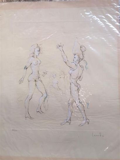 null Léonor FINI (1907-1996)
Le ballet ; Courtisane et sultan.
Deux lithographies...