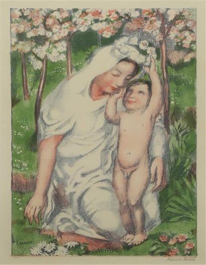 Maurice DENIS (1870-1943). Maurice DENIS (1870-1943).
L'Enfant couronnant Sa Mère.... Gazette Drouot
