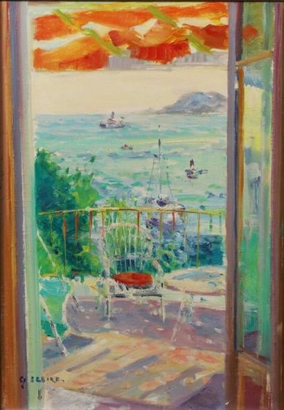 GASTON SEBIRE (1920-2001). Gaston SÉBIRE (1920-2001).
La terrasse de la villa Espagne,...