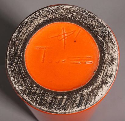 Georges JOUVE (1910-1964). Georges JOUVE (1910-1964).
VASE dit " Cylindre " en céramique...