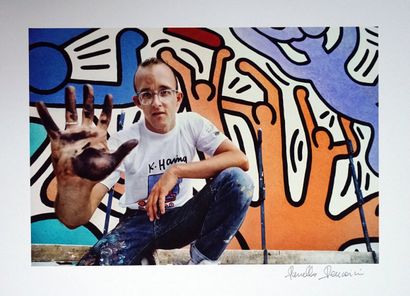  Keith haring Pisa Italy 1989
Print on Archival photo paper, size 28 x 42 cm, Certificate... Gazette Drouot