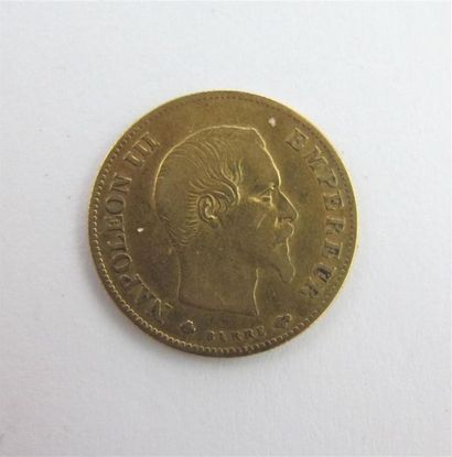 null 1 pièce de 10 Francs en or 1860 (frottée et usée). Poids : 3.2 g.