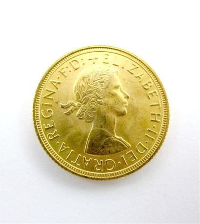 null 1 pièce souverain Elizabeth II jeune, en or, 1958. Poids : 7,9 g. 