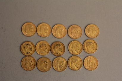 null Quinze pièces de 20 FF en or