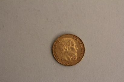 null 1 pièce de 20 F Belge en or, 1875