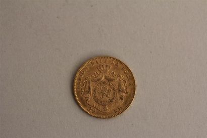null 1 pièce de 20 F Belge en or, 1875