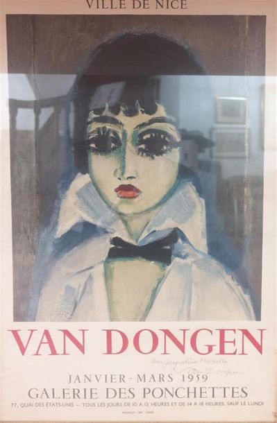  VAN DONGEN KEES - Van Dongen Galerie des Ponchettes Ville de Nice signée et dédicacéee... Gazette Drouot
