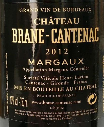 null 3 bouteilles de Ch. BRANE CANTENAC, Margaux, 2012