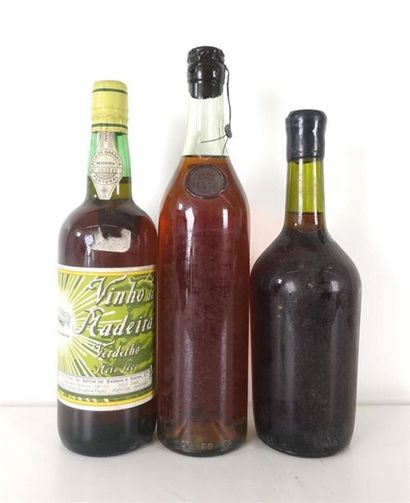 null Lot de 3 bouteilles alcools divers :
- 1 bouteille Calvados, Mouri, Hors d'âge...