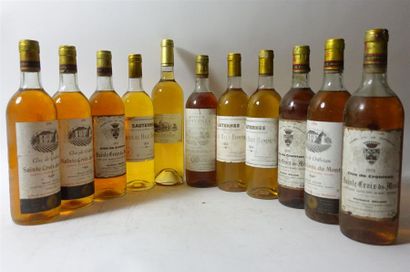 null Lot de 11 bouteilles SAUTERNES, Ste. CROIX de MONT et FRONTIGNAN : - 6 bouteilles...