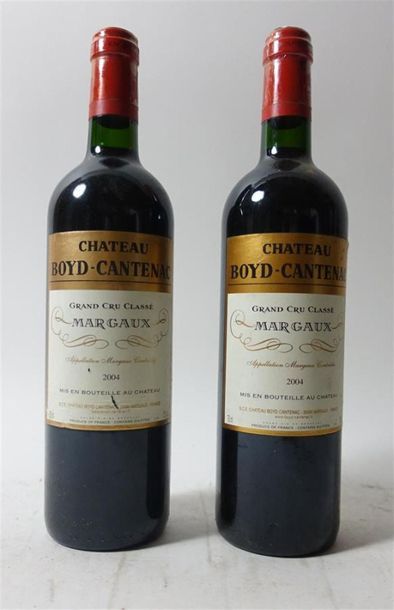 null 2 bouteilles CH. BOYD CANTENAC, 3é gcc, Margaux, 2004 (1 étiquette légèrement...