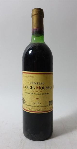 null 1 bouteille CH. LYNCH MOUSSAS, Pauillac, 1980	(Etiquette légèrement tachée,...