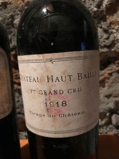 null 2 bouteilles de Château Haut Bailly, Pessac-Léognan, 1918
("tirage du Château",...