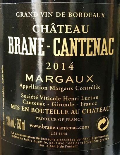 null 11 bouteilles de CH. BRANE CANTENAC, Margaux, 2014
