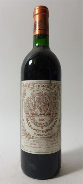 null 11 bouteilles CH. PICHON LONGUEVILLE BARON, 2é gcc, Pauillac, 1990, cb (Etiquettes...