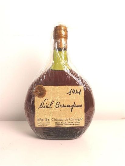 null 1 flacon 70 cl VIEIL ARMAGNAC CHÂTEAU DE CASSAIGNE, H. FAGET, 1941. Etui d'origine,...