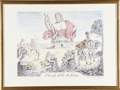 Giorgio De Chirico The triumph of medicine Lithograph 51x68 cm - in frame 53x71 cm... Gazette Drouot
