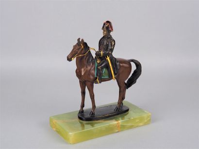 Bronzefigur Napoleon zu Pferd, nach Antonio Canova Statuette en bronze de Napoléon... Gazette Drouot
