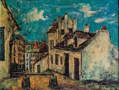 MAURICE UTRILLO Maurice Utrillo__
impression sur bois__
39x51 cm, dans le cadre__
signé... Gazette Drouot