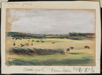 Max Liebermann, 1847 - Berlin - 1935 - Cows Grazing in a Landscape Max Liebermann,... Gazette Drouot