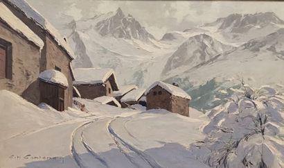  Charles-Henri CONTENCIN (1898-1955). Neige aux environs de la Grave et la Meije.... Gazette Drouot