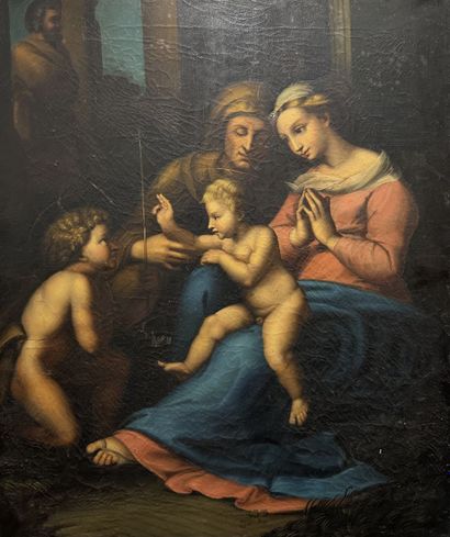  École italienne du XIXe. SANTI Raffaello dit Raphael (1483-1520). D'après. La Madone... Gazette Drouot