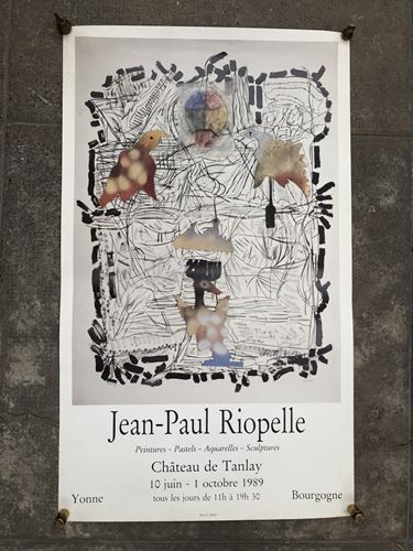 Jean-Paul RIOPELLE Jean-Paul RIOPELLE (1923-2002), affiche d'exposition au Château... Gazette Drouot