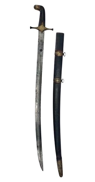 null SWORD WITH ITS SCABBARD
Steel, leather
78.5 cm; 73 cm (blade), Georgia, 19th...