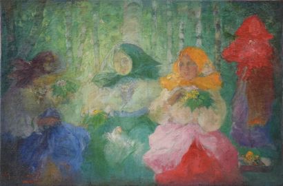 null CHMAROFF Paul (1874-1950)
Les jeunes femmes en forêt
Huile sur toile
Signé en...