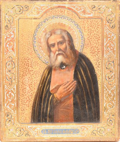 null Saint Seraphim of Sarov" icon
Russian school, late 19th - early 20th century
Oil...