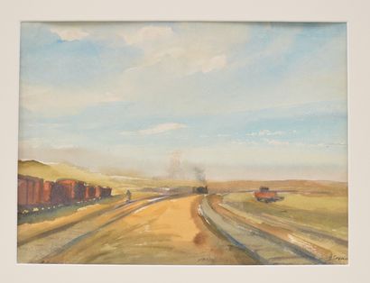 null SOKOLOV Nikolai (1903-1990), KOUKRYNIKSY
View of a railway, 1933
Watercolor...
