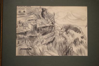 null CHAPIRO Jaques (1887/97-1972)
View of a town
Graphite drawing 
Signed lower...