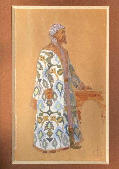 null GLOBA Nicolas (1859-1941)
A boyar
Watercolor on paper
Signed lower right
29...
